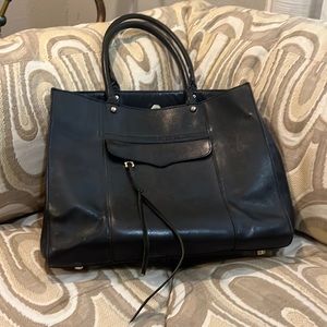 Rebecca Minkoff black leather professional tote bag